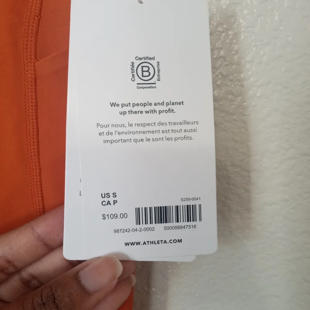 Athleta Ultimate Stash 7/8 Tight Orange Leggings NWT - Picture 4 of 10